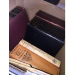 A box of old books to include on medicine.