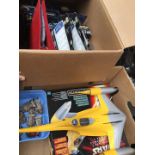 2 boxes vintage Star Wars toys, mostly boxed, and Darth Vader mug (boxed)