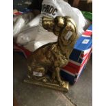 Brass door stop in the form of a dog