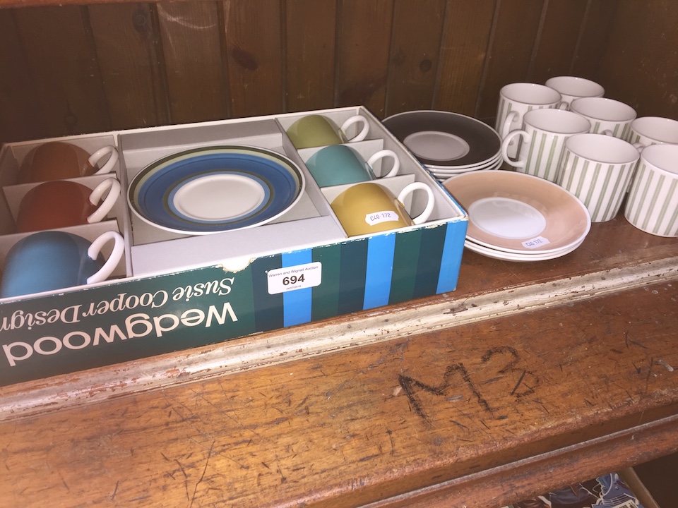 Susie Cooper Wedgwood boxed coffee set and another unboxed