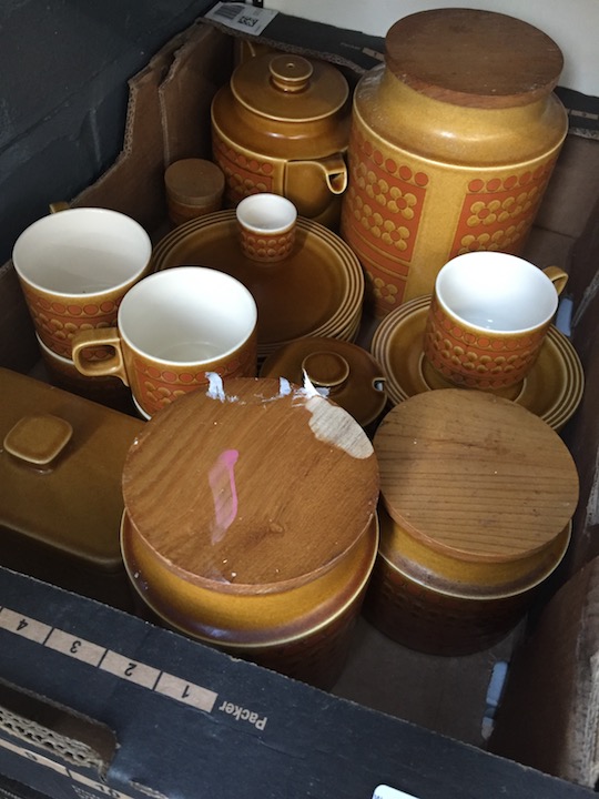 Box of Hornsea pottery