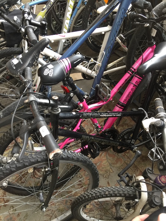 A black Rivington Pike MTB ladies bike.