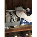 3 pairs of trainers to include RBK, Nike, Rebok football boots - size 7.5 and 8 UK .