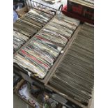 Three wooden boxes of single 45 records