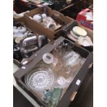 4 boxes of misc pottery, ceramics, ornaments and glassware.