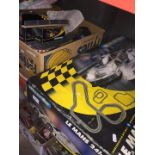 Two boxes of Scalextric including cars, tracks, etc