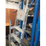 A set of aluminium step ladders