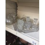 Glass dressing table set etc.