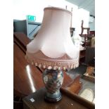 A pottery table lamp