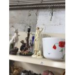 Pottery vase and various ornaments
