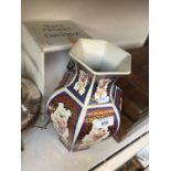 Pottery vase and a Dartington decanter
