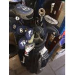 A Skymax golf bag with set of Ping i3+ irons and Ping G5 metal woods