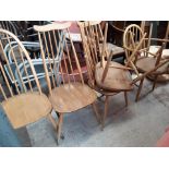 Various Ercol spindle back chairs - as found