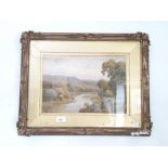 Thomas Pyne, landscape watercolour, signed and dated 1914, 35 x 34cm, framed and glazed.