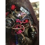 Basket of costume jewellery