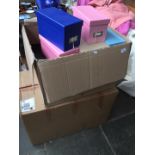 Two large boxes of coloured empty boxes