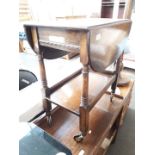 Oak drop leaf trolley table