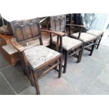 A set of 4 oak priory style chairs