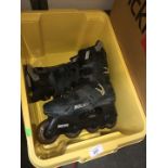 A box of roller blades