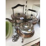 3 silver plated spirit kettles