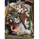 A box of haberdashery items