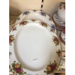 Four Royal Albert Old Country Roses oval plates and two others
