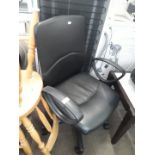A black office swivel chair