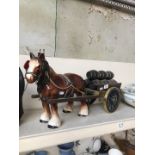 Pot horse and wooden cart