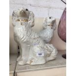 Pair of Victorian Staffordshire pot dogs