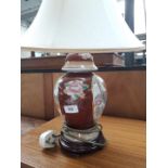 A pottery table lamp