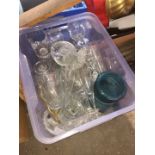 Plastic box of glassware