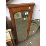 Wood framed mirror and two etched mirrors