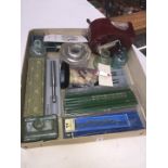 Antique glass inkwells Parker pens and Desktop sharpener