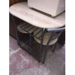 A space saving kitchen table and 2 chairs set
