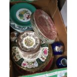 Box of plates etc.