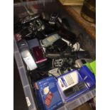 A large box of vintage Nokia and Samsung mobile phones + chargers