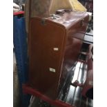 A large leather suitcase with good interior.