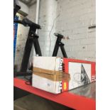 A cycling indoor turbo trainer and training mat