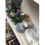 Various pottery and glass