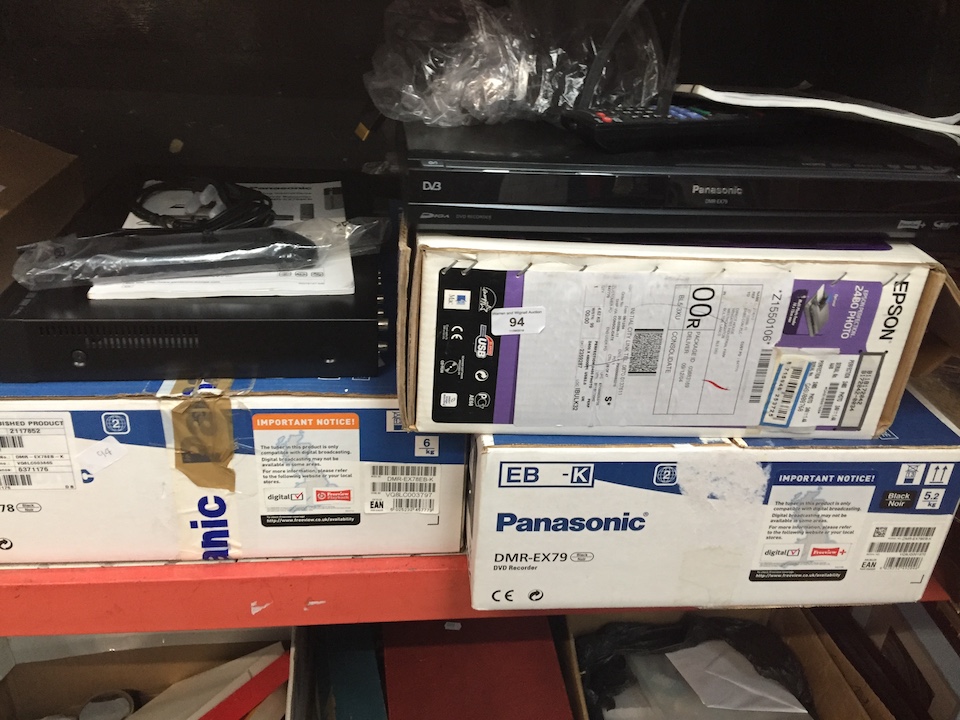 A Panasonic DMR-EX78 HDD & DVD recorder, a Panasonic DMR-EX79 with Freeview+ and an Epson Perfection