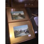 A pair of oil paintings, unsigned, framed and glazed