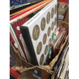 A box of 45s and LPs