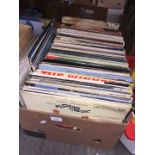 A box of LP records