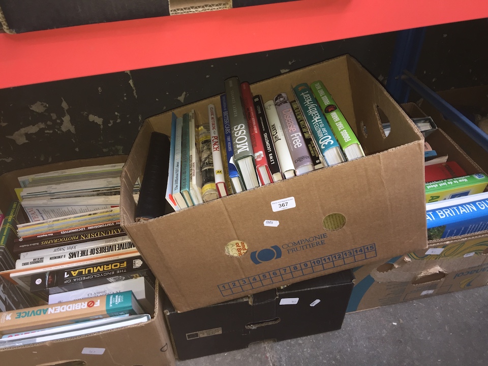 Four boxes of books