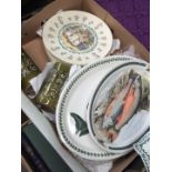 Eight Portmeirion pottery and Five Royal Doulton Almanac plates