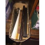 A box of rulers - steel and wood and some deck gauges, etc
