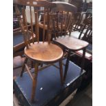 Two 19th century elm seated chairs