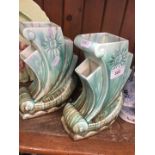 2 Beswick Art deco ship vases. No. 169