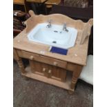 A pine wash basin unit