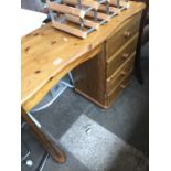 A pine desk/dressing table